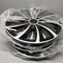 Hubcap Wheel Cover Replacement R16 Hub Caps Universal-Fit Steel Wheel Rim Cover ABS Material Exterior Accessories for Car Truck SUV -Set of 416-inchSilver-Black