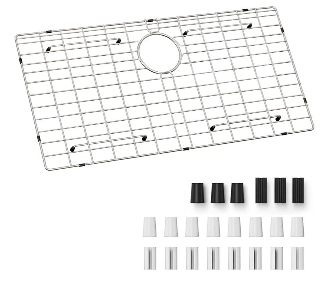 Sink Protector Grid, Sink Grids for Bottom of Kitchen Sink with Corner Radius 3/16",27-9/16" x 14-9/16" Sink Protector, Stainless Steel Material (27.7"W x 14.7"D x 1"H)