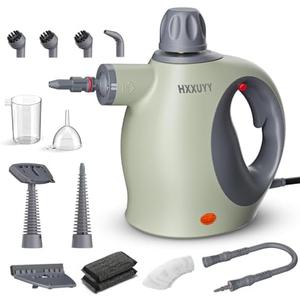 Multi-Surface Handheld Pressurized Steam Cleaner with 13 PCS Accessory ，Portable Steamer for Cleaning, Multipurpose Steam Cleaner for Home/Car/Bathroom/Grease/Upholstery/Floor/Grout and More (Green)