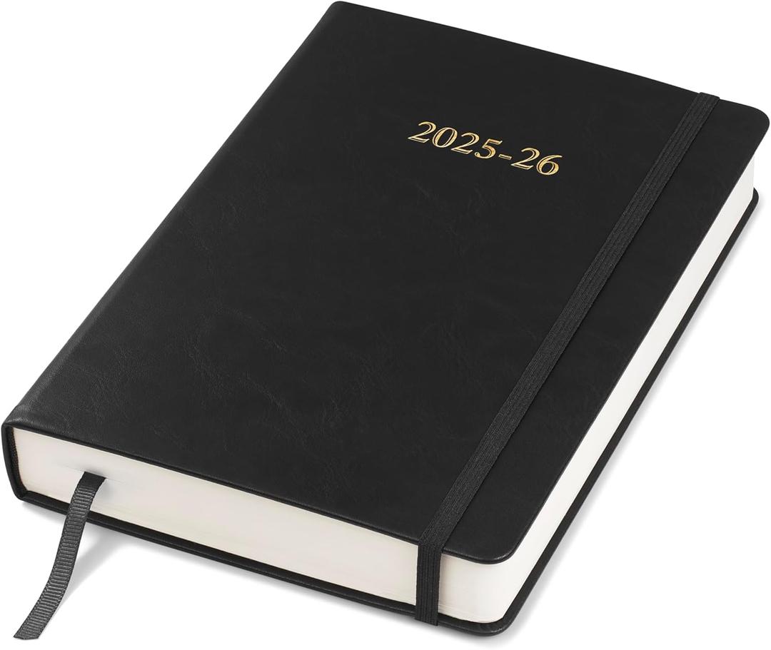 Wykeham's Executive 2025-26 Daily Journal Planner, Mid-Year Academic Diary (Black, 8.5"5.5")