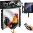 Automatic Chicken Coop Door Solar Powered, Roll-Up Auto Chicken Door Opener with Light Sensor, Timer & Remote Control, Large 9.45" x 10" Opening, Anti-Pinch Safety, Aluminum Weatherproof for Chickens
