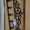 GASAR, Key Holder for Wall Mount, Cast Iron Key Hook, Victorian Design, Screws and Anchors, Large Size of 12 x 5 Inches, Brown, 1 Unit