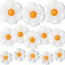 NOVWANG Daisy Balloons, 18pcs White Daisy Flower Balloons Party Decorations for Birthday Wedding Baby Shower Party Decorations SuppliesHuge Balloon X 3, Medium X 5, Small X 10