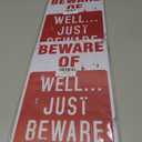 2 x Alotpower Halloween Decorations Metal Tin Sign for Outdoor Yard, Garage Wall, Rustic Vintage Beware of Well Just Beware, 7.8x11.8in