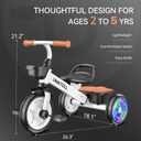 Umatoll Tricycle for Toddlers 2-5 Year Old, Ajustable Toddler Bike Outdoor Toys, Birthday Gift for Boy Girl Age 2-4, Trike with Light up Wheels
