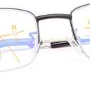 LJIMI Progressive Multifocus Presbyopic Reading Glasses Blue Light Blocking Half Frame Titanium Alloy No Line Multifocal UV Protection Computer Readers for Men and Women Eyeglasses Anti Glare Eyewear
