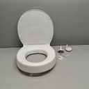 KOHLER 25876-0 Hyten Elevated Quiet-Close Round Toilet Seat, Contoured Seat with Grip-Tight Bumpers, Quick-Attach Hardware, White