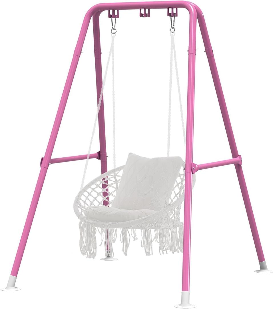G TALECO GEAR Hammock Chair Stand,Heavy-Duty Steel 300LBS Multi-Use Hammock Stand for Outdoor Indoor, Swing Chair not Include (Pink)