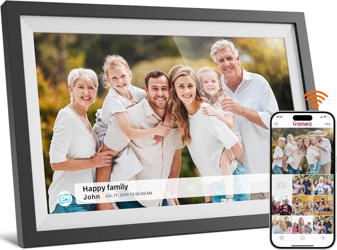 Digital Photo Frame,10.1 Inch Frameo Digital Picture Frame, 1280x800 IPS LCD Touch Screen,Auto-Rotate,16GB, Supports SD Cards,Share Moments Instantly via Frameo App from Anywhere,Gifts for Your Loves