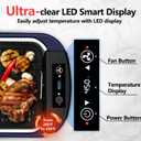 Smokeless Grill, CUSIMAX 1500W Indoor Grill, Electric Grill Griddle with LED Smart Display & Tempered Glass Lid, Portable Korean BBQ Grill, Non-stick Removable Grill & Griddle Plate