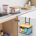 2-Pack Trash Bag Holder - Extra Large Garbage Bag Holder with Stackable Bamboo Top, Adjustable Hooks for Cabinet Door - Organizers in Kitchen/Pantry/Laundry Room