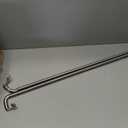 Brushed Nickel Disc Curtain Rods, 48-84 Inches Window Curtain Rod,Adjustable Room Darkening Curtain Rod with Aluminum Finials and Brackets,Wrap Around Design