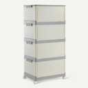 Amazon Basics 4-Tier Storage Bins with Lids, Stackable and Collapsible, 23QT per Tier, 92QT Total Capacity