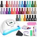 JODSONE Same Color Same Bottle 36 Colors Gel Nail Polish with U V Light Soak Off Glitter Base Top Matte Coat Manicure Salon Home DIY
