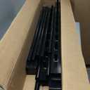 Deck Gate, 36"x 45" Adjustable Aluminum Outdoor Gate 1" Round Pipe with Latch,Auto Closing Hinges and Black Rustproof Powder Coated for Patios, Porch,Gardens Indoor Pet Protected