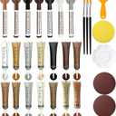 Wood Repair Kit - Scratch Repair Set of 21 - Wood Filler and Furniture Markers for Touching Up Hardwood Scratches, Holes, Cracks, Stains, Laminate Floor, Cabinets, and Tables