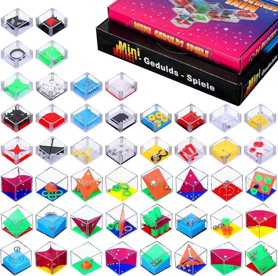 Lenwen 48 Pieces Brain Teaser Puzzles Cubes mini Puzzle Party Favors Goodie Bags Stuffers Games Challenge Decompression for Adults(Cute Style)