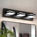 LED Modern Bathroom Vanity Light Fixtures 3-Light, 19 inch Dimmable Matte Black Vanity Lights for Bathroom Lighting Fixtures Over Mirror, with 350Rotatable Acrylic Heads(White Light 5500K)