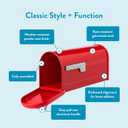 Architectural Mailboxes Chadwick Post Mount Mailbox, Red, Medium