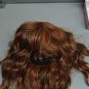 AISI HAIR Synthetic Wavy Curly Bob Wig with Bangs Cooper Blonde Short Wavy Hair for Women Synthetic Heat Resistant Bob Wigs