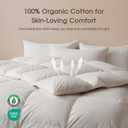 Cobnom Feather and Down Fibres Comforter Queen Size - 100% Organic Cotton, Quill-Free & Ethical, Luxury All Season Duvet Insert (White, 90x90 Inches)