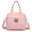 Small Diaper Bag Tote, Crossbody Diaper Bag Mini Purse with 8 Pockets, Travel Baby Bag for boys & Girls, 2 Insulated Pockets, Pink