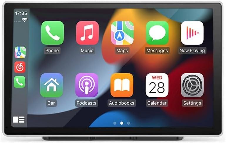 9" Wireless CarPlay & Android Auto Touchscreen with 4K Dual Dash Cam Car Satellite Radio with 1080P Backup Camera, Bluetooth/GPS Navigation/Mirror Link/Voice Control