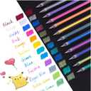 Dyvicl Dual Metallic Gel Pens, Liquid Glitter Gel Pens for Coloring, Doodling, Drawing, Scrapbooking, Card Making, Illustrations, Journaling, Set of 12