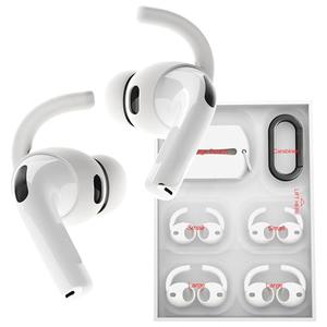 DamonLight 4 Pairs Ear Hooks for AirPods Pro 3 [Added Storage Pouch] Anti Slip Sport Ear Tips Accessories Compatible with AirPods Pro 3rd Generation [2025 Released] S & L (White)