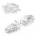 CableCreation RJ45 Connectors, 100-Pack Cat6 Connector, Cat6/Cat5 8P8C Modular Plug Ends with Relief Boots for Solid Wire and Standard Cable, Transparent