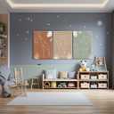 Wodkwq Nursery Wall Art Safari Animal Canvas Prints Boy Baby Room Decor Poster Toddler Room Decoration Minimalist Boho Jungle Painting Pictures Set of 3 for Kids Bedroom Bathroom 12x16in Framed