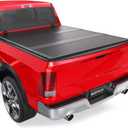 MOSTPLUS Fiberglass Tri-Fold Hard Truck Bed Tonneau Cover Compatible with 2009-2024 Dodge Ram 1500 Inclu. Classic & New Body (w/o Ram Box)-5.8 FT Bed On Top 67.4 in