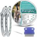 Flea and Tick Collar for Cats - Offers 12-Month Protection, Crafted with Premium Plant Oils, Waterproof, Natural, Safe for Kittens, Includes Free Comb and Tweezers, 13.8 in (2 Packs)