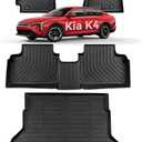 for KIA K4 2025 2026 (Not Fit for Hatchback) Floor Mats Cargo Liner LX LXS EX GT-line Turbo All Weather Season Car Interior Soft Rubber Trunk Carpet Automotive Accessories Black 4PCS