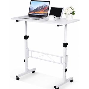 KLSMYHOKI Standing Desk Adjustable Height, Mobile Stand Up Desk with Wheels