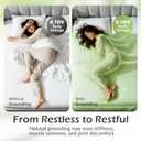 The Grounding Co. Fitted Terra Grounding Sheets Queen Size – Premium Organic Cotton Earthing Sheet with Silver-Infused Threads– for Sleep, Recovery & Wellness – White