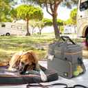 Dog Travel Bag for Traveling| Week Away/Overnight Dog Travel Accessories with Multi-Function Pockets| Travel Set for Dogs and Cats|Ideal Pet Diaper Bag and Pet Gift Kit(Grey)