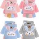 Geyoga 4 Pairs Kids Fingerless Gloves Winter Convertible Knit Flap Mittens Toddler Half Finger Mitten for Aged 3-10