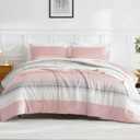 Litanika Pink Twin/Twin XL Comforter Set for Girls - 2 Pieces Blush Twin Extra Long Size Lightweight Bedding Set, All Season Down Alternative Comforter