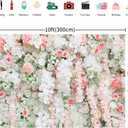 10x8FT Flower Wall Backdrop Pink White Rose Floral Photography Background Girls Birthday Party Wedding Bridal Shower Party Decorations Portrait Photoshoot Banner Photo Booth Props