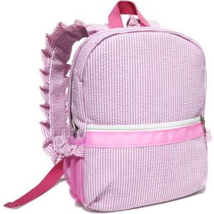 Gabigaba Toddler Backpack for Girls Seersucker Pleated Flower Edge Kids Lightweight Backpack Pink Mini Preschool Backpack (PINK)