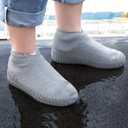 Unisex Waterproof Shoe Covers, Reusable, Slip-Resistant, Silicone Shoe Protectors Grery X-Large (Label XL: Size US 10-13.5, Grey)