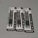 3 x Zebra Pen, STEEL F-402 Retractable Ballpoint Pens, 0.7mm Fine Point, Black Ink, Stainless Steel Barrel and Clip, Easy-Glide Ink, Comfort Grip, Refillable Pens for Office, School, 2-Pack (29212)