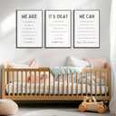3pcs Affirmation for Kids Wall Art Nursery Wall Decor Daily Inspirational Quotes Posters Positive Motivational Words Prints Canvas Kids Bedroom Painting Pictures for Nursery Playroom Unframed