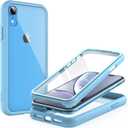 JETech Case for iPhone XR 6.1-Inch with Built-in Anti-Scratch Screen Protector, 360 Degree Full Body Rugged Phone Cover Clear-Back (Blue)