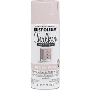 Rust-Oleum Blush Pink Chalked All-in-One Ultra Matte Spray Paint | One Coat Coverage | No Primer, Sanding, Or Topcoat Needed | Easy Spray Application | Made in USA | 12 OZ