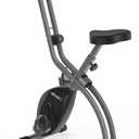 ATIVAFIT Exercise Bike Foldable Fitness Indoor Cycling Bike Magnetic 3 in 1 Upright Recumbent Exercise Bike with Resistance Bands for Home Workout (Grey)