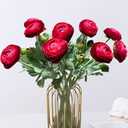 ASTRYAS Ranunculus Artificial Flowers, 10Pcs Fake Silk Ranunculus Flowers Faux Flower Bouquet for Wedding Bouquets Centerpieces Vase Home Table Kitchen Decorations(Hot Pink)