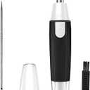 Nose Hair Trimmer for Men and WomenProfessional Painless Clean Nasal Ear & Facial Hair Electric TrimmerBattary-Operated Eyebrow ClipperDual Edge Blades for Easy Cleansing Black