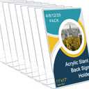 Qilery 8 Pcs 11 x 17 Inch Acrylic Sign Holder Clear Display Stand Frame Table Top Slant Back Plastic Sign Holder Flyer Document for Menu Workers Teachers Office School Desktop